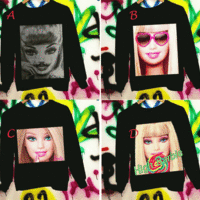 Funny cartoon Girl Cartoon graffiti Artificial fleece thick Sweatshirt Black - Thumbnail 1