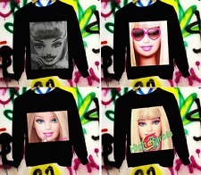 Funny cartoon girl cartoon graffiti artificial fleece thick sweatshirt black