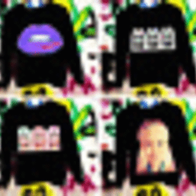 Funny creative cartoon pretty girl graffiti artificial fleece lips crown black