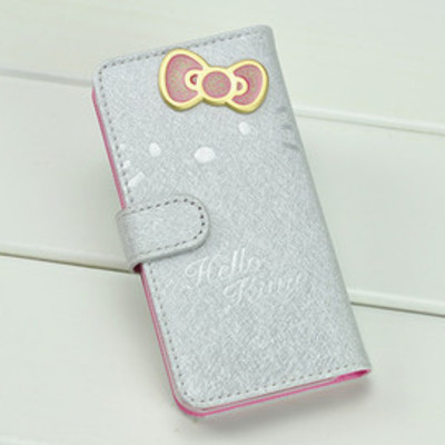 Hello kitty leather flip id card case iphone 5
