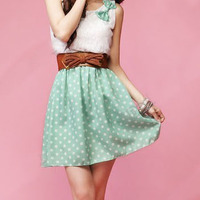 Polka Dot Sweet Lovely Mini Dress - Thumbnail 1