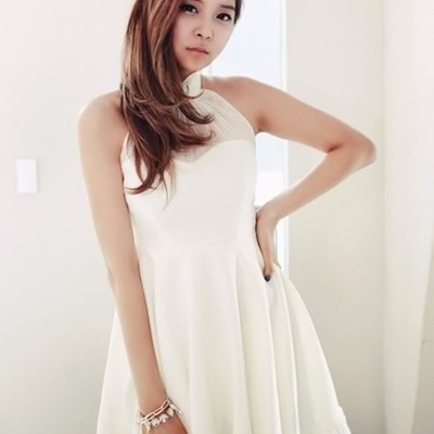 Retro net yarn flounced skirt dress