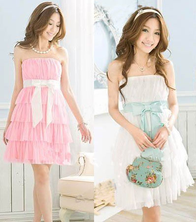 Chiffon ribbon dress