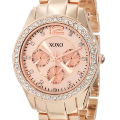 Gold bracelet accent bezel watch