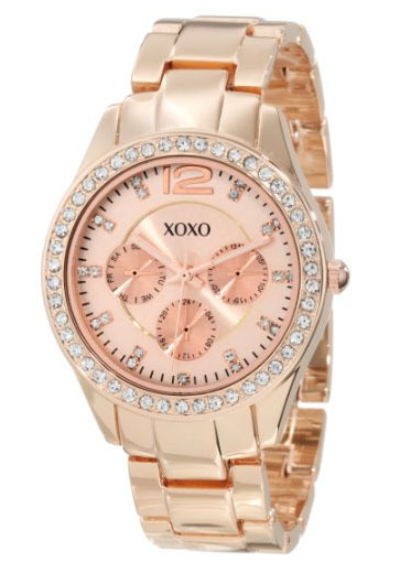 Gold bracelet accent bezel watch