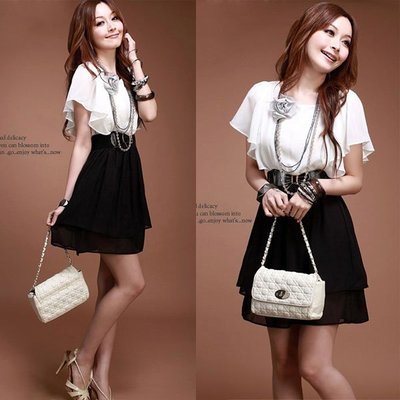 Elegant chiffon flouncing falbala