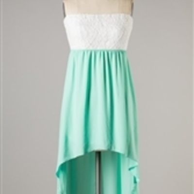 White lace tube high low dress