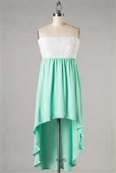 White lace tube high low dress