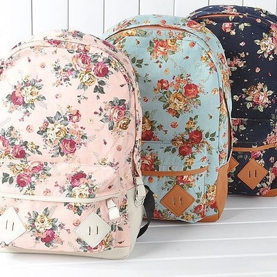 4 color flower design backpacks