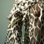 *Special price* Leopard-print blouse made of fine herringbone material with ruffle decoration (brown)-3