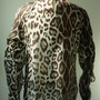 *Special price* Leopard-print blouse made of fine herringbone material with ruffle decoration (brown)-2