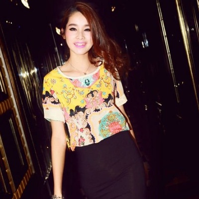 Colorful ethnic print top