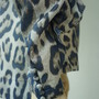 *Special price* Leopard-print blouse made of fine herringbone material with ruffle decoration (blue)-4