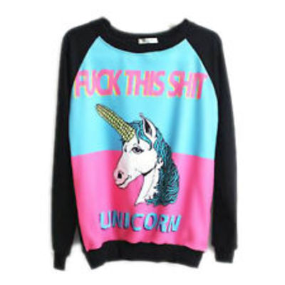 Cute harajuku style long sleeve unicorn sweater