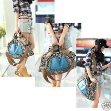 New nation style retro tote messenger pu leather purse shoulder handbag