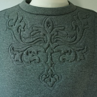 Not an ordinary sweatshirt with embossed detail and zipper in Gray - Thumbnail 4