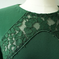 *Special price* Green apron-like dress with lace detail  - Thumbnail 2