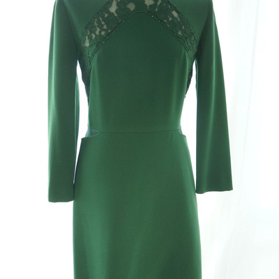 *special price* green apron-like dress with lace detail 