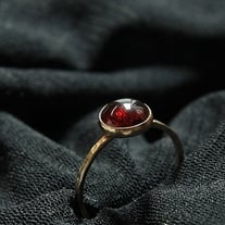Handcrafted stackable garnet rings