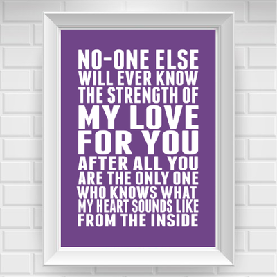 8"x10" no-one else will ever know the strength of my love for you... nursery poster print / wall art - Thumbnail 5