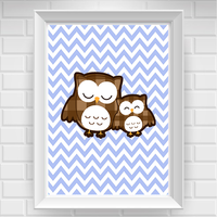 8"x10" Chevron Owl Nursery Poster Print / Wall Art - Thumbnail 1