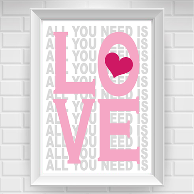8"x10" all you need is love... nursery poster print / wall art - Thumbnail 4
