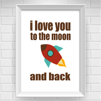 8"x10" love you to the moon and back... poster print / wall art - Thumbnail 5