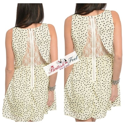 Cream polka dot dress