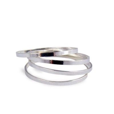 Silver midi/knuckle ring - set of 5