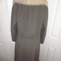 Vintage Gray Wool Rabbit Fur Collar Coat Size 2X - Thumbnail 4