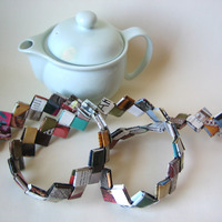 Eco Garland - Made With Reclaimed Paper - Blue Ribbon Ends - Thumbnail 4