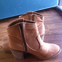 Tan Suede Booties - Thumbnail 1