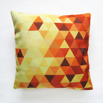 Yellow Mosaic Triangles Pillow Cover (16" X 16")