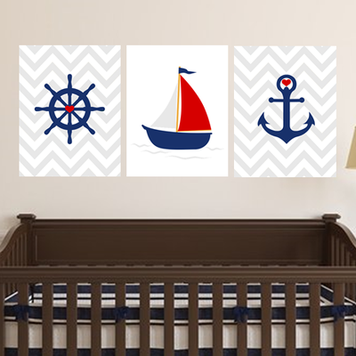 Set of three 8"x10" nautical poster prints / wall art - Thumbnail 4