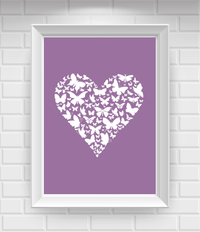 8"x10" Heart of Butterflies Nursery Poster Print / Wall Art