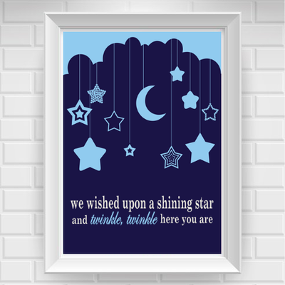 8"x10" we wished upon a shooting star... nursery poster print / wall art - Thumbnail 3