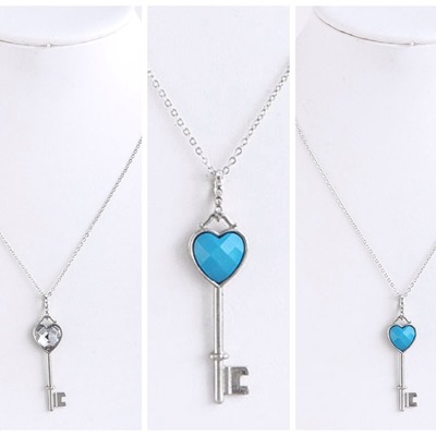 Jewel heart key locket