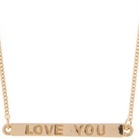 'Love You' Bar Necklace & Earring Set - Thumbnail 1