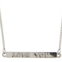 'Love You' Bar Necklace & Earring Set - Thumbnail 3