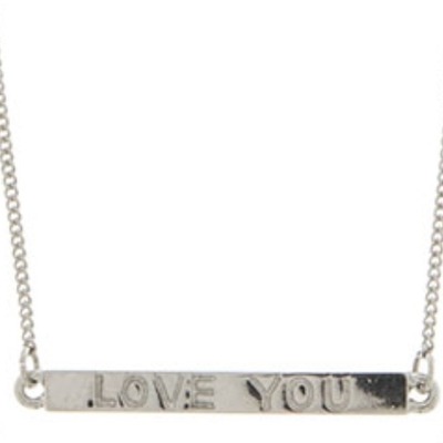 'love you' bar necklace & earring set