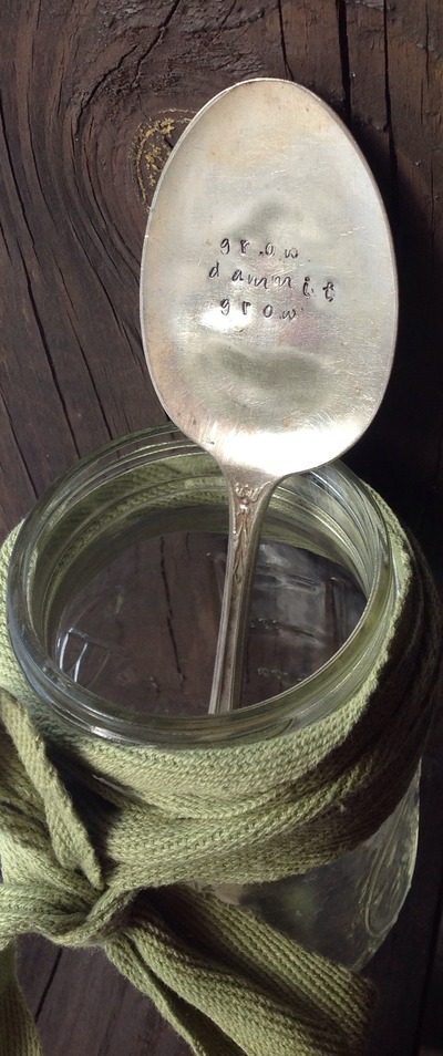 "Grow Dammit" Garden Marker