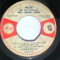 Since I Met You Baby/I Don't Want You/Never Say Goodbye/We'll Meet-Millie & Her Boyfriends: Roy/Jackie/Owen-Island Records-7"-GOOD - Thumbnail 1