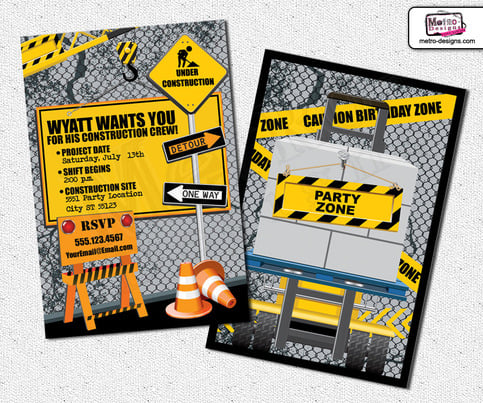 Construction Birthday Invitations, Construction Invitations, Construction Party, Construction Invites, Construction Party Invitation