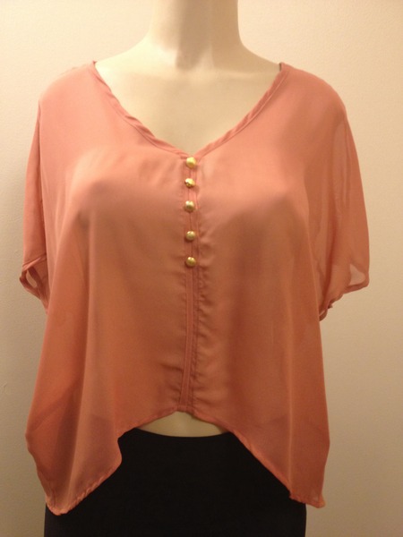 Transparent Button brown top 