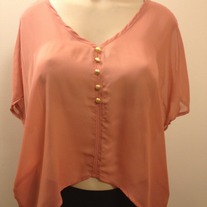 Transparent Button brown top 