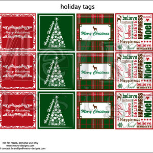 Holiday favor tags - digital file - Thumbnail 3
