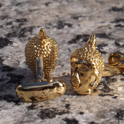 Gold buddha cufflinks