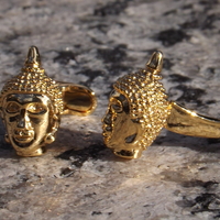 Gold Buddha Cufflinks - Thumbnail 2
