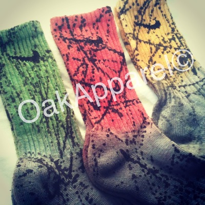 Colored black splattered custom nike socks - Thumbnail 3
