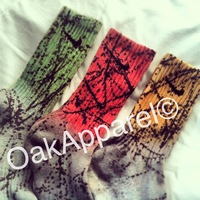 Colored Black Splattered Custom Nike Socks - Thumbnail 1